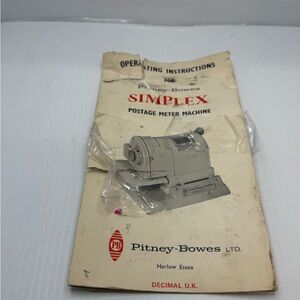 Pitney-Bowes Vintage Simplex Mail Machine Manual